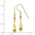 Image of 37mm 14K Yellow Gold Grooved Puffed Teardrop Shepherd Hook Earrings