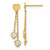 Image of 23.6mm 14K Yellow Gold Madi K Polished CZ Hearts Post Dangle Earrings