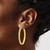 Image of 46.63mm 14K Yellow Gold Polished and Satin Greek Pattern Hoop Earrings