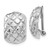 Image of 17mm 14k White Gold Polished Quilted Non-pierced Omega Back Earrings