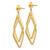 44mm 14K Yellow Gold Polished and Textured Kite-shaped Post Earrings