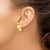 Image of 17mm 14K Yellow Gold Polished Ribbed Non-pierced Omega Back Earrings