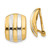 Image of 17mm 14K Yellow Gold & Rhodium Ribbed Non-pierced Omega Back Earrings