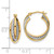 Image of 18.75mm 14K Yellow Gold w/ White Rhodium Polished Textured Hoop Earrings