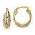 Image of 18.75mm 14K Yellow Gold w/ White Rhodium Polished Textured Hoop Earrings