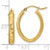 Image of 22.92mm 14K Yellow Gold Polished and Satin Diamond-cut Oval Hoop Earrings