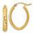 Image of 22.92mm 14K Yellow Gold Polished and Satin Diamond-cut Oval Hoop Earrings