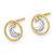 Image of 7.75mm 14K Yellow Gold White Rhodium Open Circle CZ Half Moon Post Earrings