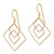 Image of 41mm 14k Two-tone Gold Diamond-cut Graduated Square Shepherd Hook Earrings