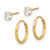 Image of 14K Yellow Gold Polished CZ Studs and Small Endless Hoop Earrings Set