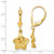 Image of 29mm 14K Yellow Gold Satin & Diamond-Cut Plumeria Dangle Leverback Earrings