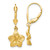 Image of 29mm 14K Yellow Gold Satin & Diamond-Cut Plumeria Dangle Leverback Earrings