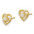 Image of 7.5mm 14K Yellow Gold Madi K Polished Created Opal and CZ Heart Post Earrings