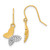 Image of 23mm 14K Yellow Gold and White Rhodium Diamond-cut Butterfly Dangle Earrings