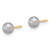 Image of 4.25mm 14K Yellow Gold 4-5mm Round Grey Freshwater Cultured Pearl Post Earrings