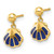 Image of 11.3mm 14K Yellow Gold Madi K Polished Blue Enameled Shell Post Dangle Earrings