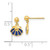 Image of 11.3mm 14K Yellow Gold Madi K Polished Blue Enameled Shell Post Dangle Earrings