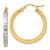 Image of 32.19mm 14K Yellow Gold w/White Rhodium Polished Satin Diamond-cut Hoop Earrings