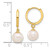 Image of 21.3mm 14K Yellow Gold 7-8mm Round Freshwater Cultured Pearl Dangle Hoop Earrings Image of 21.3mm 14K Yellow Gold 7-8mm Round Freshwater Cultured Pearl Dangle Hoop Earrings