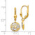 Image of 24mm 14K Yellow Gold and Rhodium Polished Diamond-cut Dangle Leverback Earrings