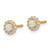Image of 5.3mm 14K Yellow Gold Polished CZ and Created Opal Circle Screwback Post Earrings