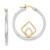 Image of 28.75mm Sterling Silver & 14k Yellow Gold Polished Kite-shape & Round Hoop Earrings