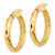 Image of 24.66mm 14K Yellow Gold Polished and Textured Diamond-cut Inside Fancy Hoop Earrings