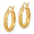Image of 20.58mm 14K Yellow Gold Polished and Textured Diamond-cut Fancy Pattern Hoop Earrings