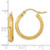Image of 20.58mm 14K Yellow Gold Polished and Textured Diamond-cut Fancy Pattern Hoop Earrings
