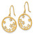 Image of 27.5mm 14K Yellow Gold and White Rhodium Diamond-cut Stars in Circle Dangle Earrings