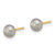 Image of 4.75mm 14K Yellow Gold 4-5mm Grey Button Freshwater Cultured Pearl Stud Post Earrings