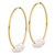 Image of 49.6mm 14K Yellow Gold 8-9mm Round White Freshwater Cultured Pearl Infinity Hoop Earrings