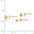 Image of 6mm 14K Yellow Gold Polished Set of Ball Post CZ Flowers and Cross 3 Pair Earrings Set