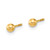 Image of 6mm 14K Yellow Gold Polished Set of Ball Post CZ Flowers and Cross 3 Pair Earrings Set