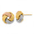 Image of 12.5mm 14k Yellow Gold w/White & Rose Rhodium Pol Textured Triple Love Knot Post Earrings