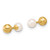 Image of 2.75mm 14K Yellow Gold 3-4mm Round Freshwater Cultured Pearl Front and Back Ball Post Earrings