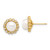 Image of 9mm 14K Yellow Gold 7-8mm Button Freshwater Cultured Pearl and .28ctw Diamond Post Earrings
