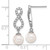Image of 26mm 14K White Gold 7-8mm White Cultured Akoya Pearl and .40ctw Diamond Infinity Post Earrings