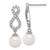 Image of 26mm 14K White Gold 7-8mm White Cultured Akoya Pearl and .40ctw Diamond Infinity Post Earrings