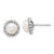 Image of 9mm 14K White Gold 7-8mm Button White Freshwater Cultured Pearl and .28ctw Diamond Post Earrings
