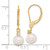 Image of 7.5mm 14K Yellow Gold 7-8mm Round White Freshwater Cultured Pearl and .10ctw Diamond Leverback Earrings