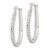 Image of 27.23mm Sterling Silver CZ Oval Hoop Earrings QE16278