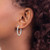 Image of 24.1mm Sterling Silver Diamond Pattern Hoop Earrings QE15847