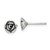 Image of 7mm Sterling Silver Oxidized Flower Post Earrings QE14702