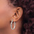 Image of 34.5mm Sterling Silver Polished Textured Hoop Earrings QE16782