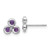 Image of 7.48mm Sterling Silver Rhodium-plated Amethyst Post Earrings QE17758AM