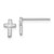 Image of Sterling Silver Rhodium-plated CZ Cross Post Earrings QE17685