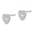 Image of 9mm Sterling Silver Rhodium-plated CZ Heart Post Earrings QE11884