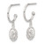 Image of 26.4mm Sterling Silver E-coated Rose Dangle Post Hoop Earrings QE17626 Image of 26.4mm Sterling Silver E-coated Rose Dangle Post Hoop Earrings QE17626