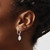Image of 26.4mm Sterling Silver E-coated Rose Dangle Post Hoop Earrings QE17626 Image of 26.4mm Sterling Silver E-coated Rose Dangle Post Hoop Earrings QE17626